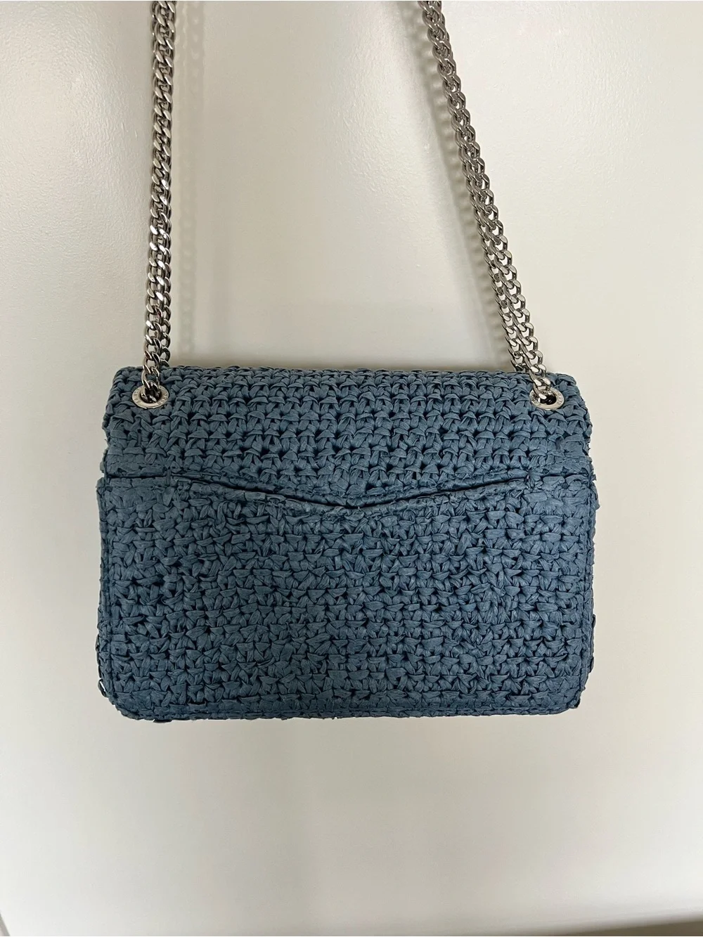 NWOT Sandro YZA Blue Raffia Bag - Excellent/Like New Condition - Picture 3 of 7
